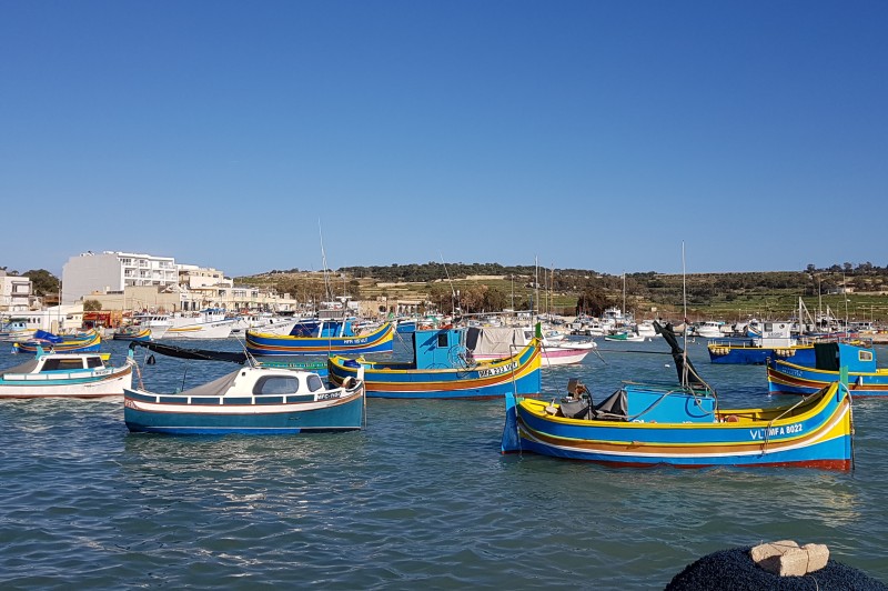Fischerboote im Hafen von Marsaxlokk - Malta